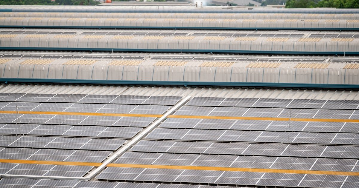 Placas solares fotovoltaicas instaladas en cubierta